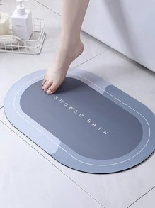 1 pieza Alfombra de baño con estampado de letra anti deslizante - Multicolor - Ver 3