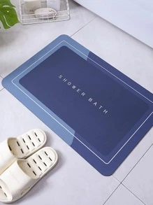 1 pieza Alfombra de baño con estampado de letra anti deslizante - Multicolor - Ver 5