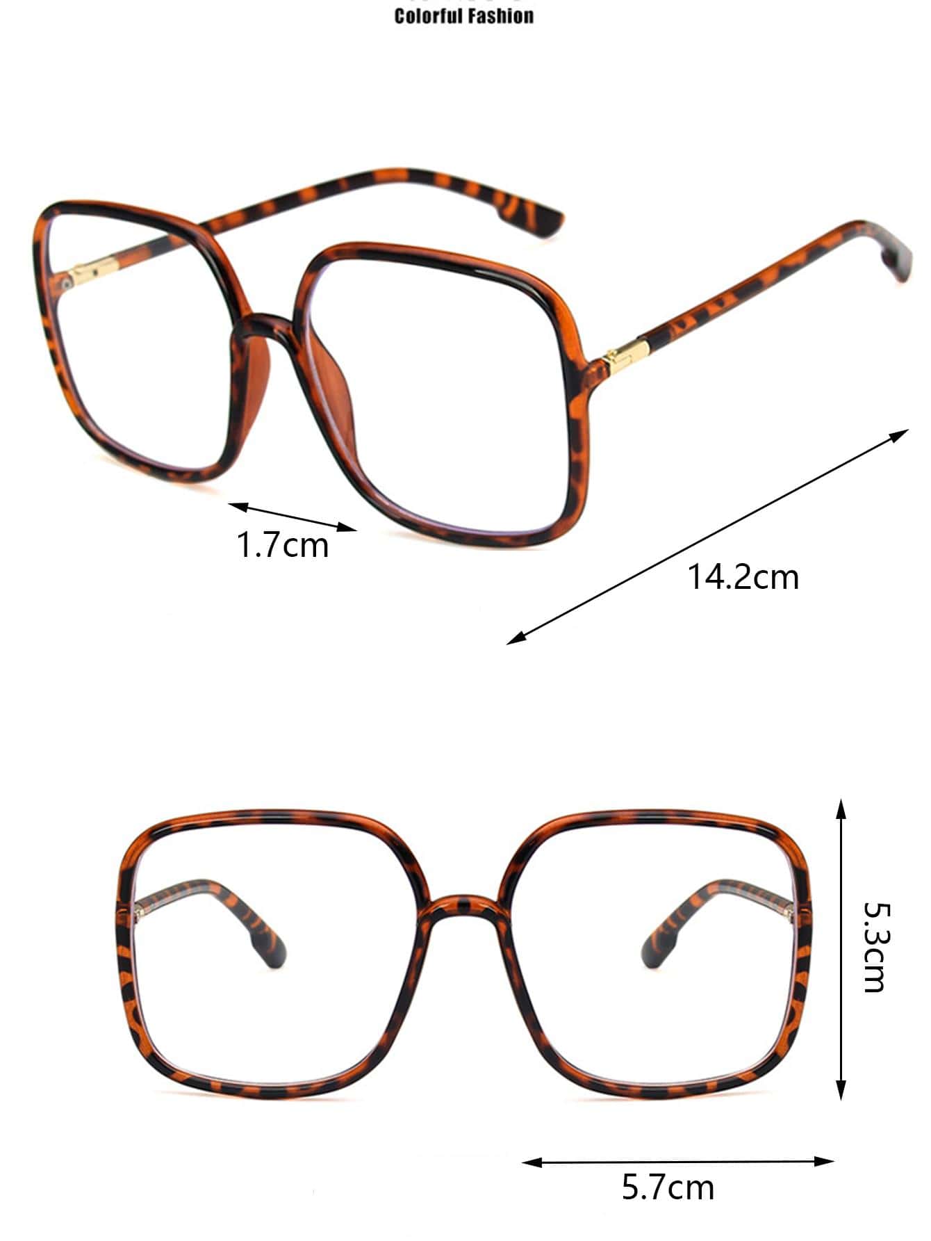 Trendy Square Oversized Frame Eyeglasses For Everyday Wear Clear