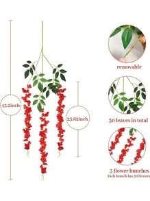 12入組塑料人造花藤，浪漫多用途人造花花環適用於派對、婚禮、家居