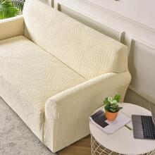 1pc Leaf Pattern Sofa Slipcover, Modern Polyester Stretch Sofa Slipcover For Home