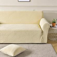 1pc Leaf Pattern Sofa Slipcover, Modern Polyester Stretch Sofa Slipcover For Home