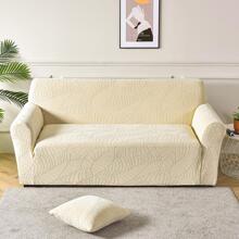 1pc Leaf Pattern Sofa Slipcover, Modern Polyester Stretch Sofa Slipcover For Home