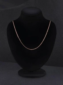 JewelryPalace Vòng cổ dây chuyền tối giản bằng bạc sterling - Hoa hồng vàng - Xem 5