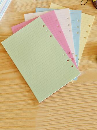 50pcs Mixed Color Line Pattern Loose-Leaf Filler Paper, Simple Multi-Purpose Loose Leaf Filler Paper For Office, School Back To School