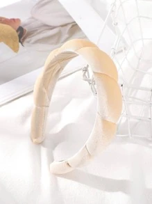 Solid Wide Headband Casual,Hairband,Hair Hoop Headbands, Skincare Headband Hair Accessories Head Accessories - Beige - View 2