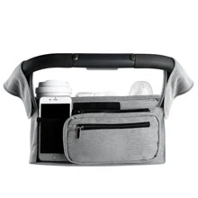 Momcozy Universal Stroller Organizer With Insulated Cup Holder - Light Grey - View 4