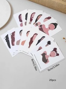 20pcs Figure Graphic Random Jewelry Display Card - White - View 2