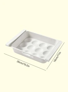 2 piezas Bandeja gruesa para huevos de refrigerador, contenedor tipo cajón para frutas y verduras, caja colgante para preservar la frescura de la fruta - Blanco - Ver 2