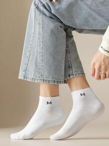 5 双男士字母图案短袜，适合健身 - 彩色 - 查看 8