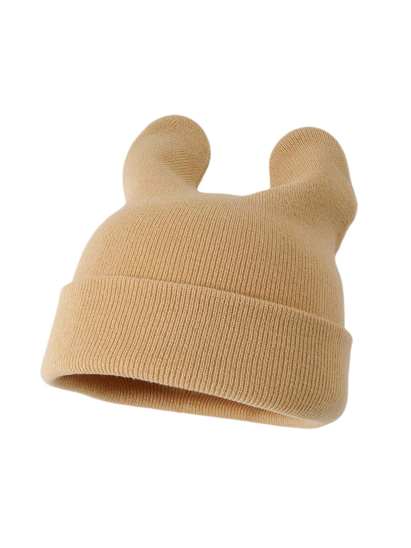 Solid Cuff Beanie - Khaki - View 1