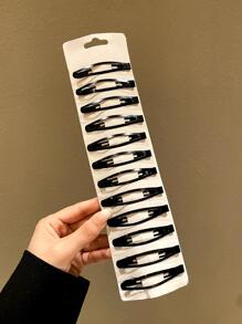 12入組女性黑色多用途髮夾適用於日常通勤 - 黑色 - 查看 1