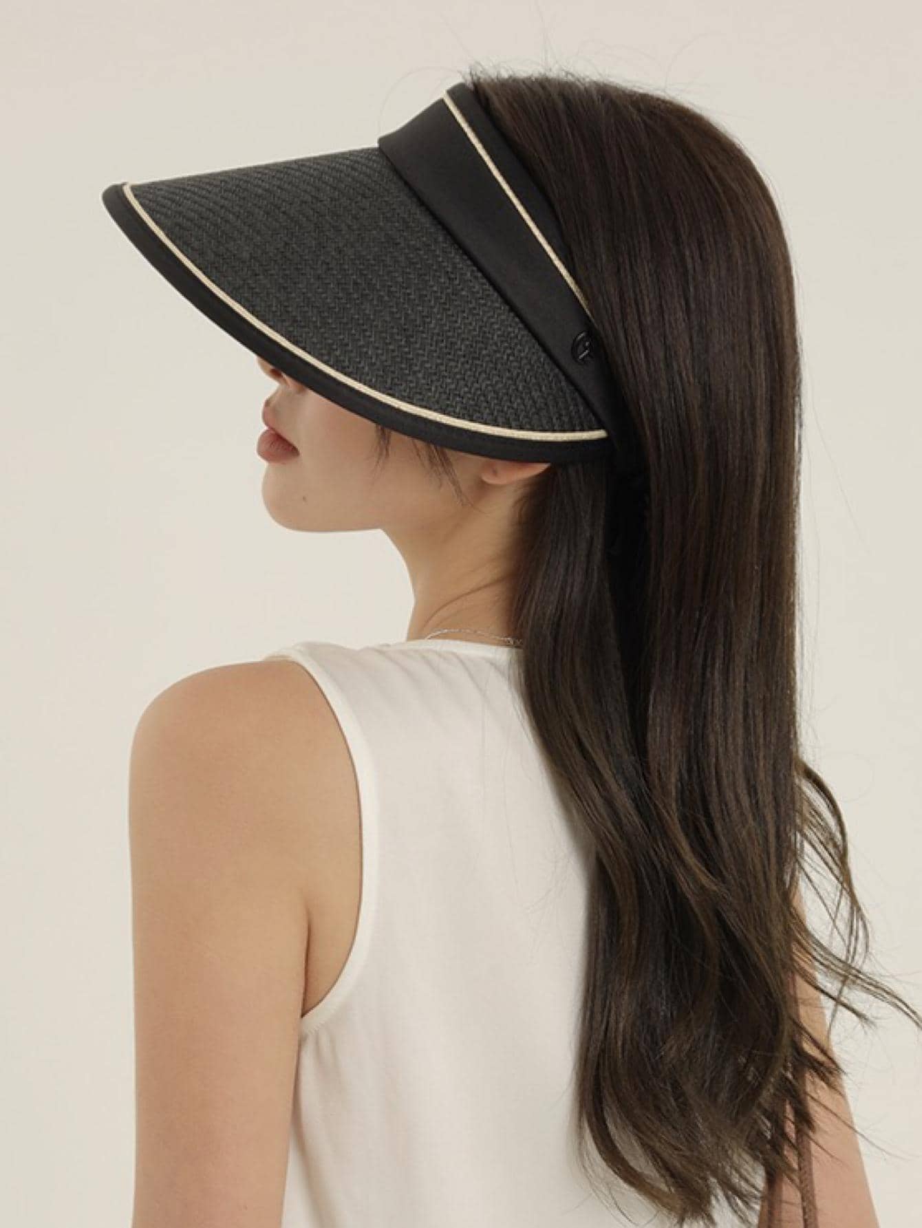 Tương phản Binding Visor Hat - Nhiều màu - Xem 1