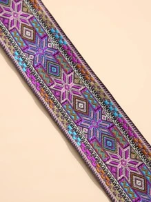 2m/Roll 5cm Wide Colorful Embroidered Bohemian Style Floral Decorative Strap, Guitar Strap Decoration Webbing - Multicolor - View 4