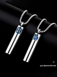 Twelve Constellations Aromatherapy Essential Oil Pendant Lockets Perfume Storage Diffuser Necklace Stainless Steel Jewelry - Silver - View 4