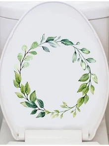 Phong Cách Bắc Âu Vẽ Hoa Vòng Hoa Vệ Sinh Miếng Dán Phòng Tắm Vệ Sinh Decal Tự Dán Trang Trí - xanh quân đội - Xem 2