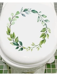 Phong Cách Bắc Âu Vẽ Hoa Vòng Hoa Vệ Sinh Miếng Dán Phòng Tắm Vệ Sinh Decal Tự Dán Trang Trí - xanh quân đội - Xem 3
