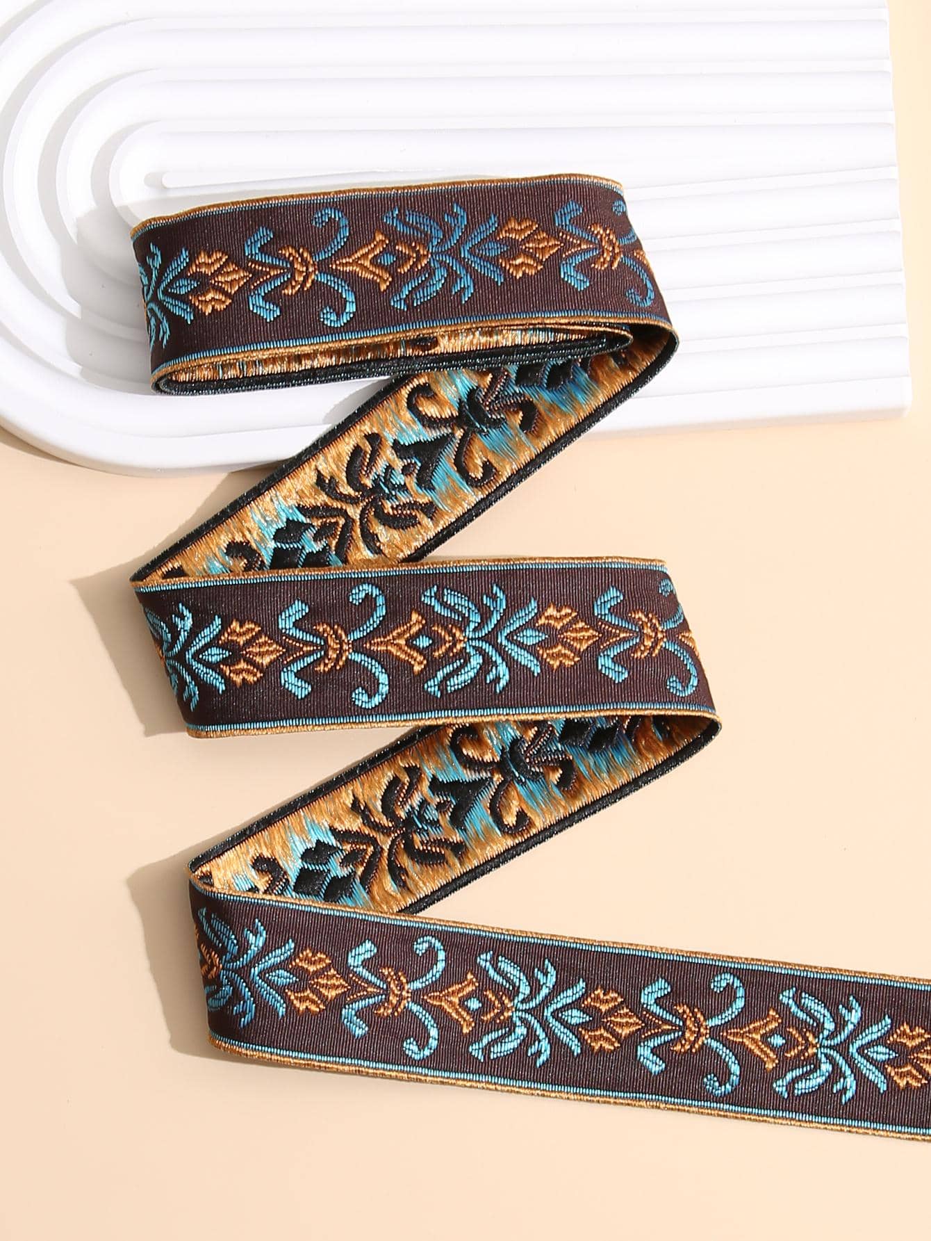 1入組花卉刺繡DIY織帶，現代滌綸DIY家居織帶 - 彩色 - 查看 1