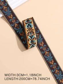 1入組花卉刺繡DIY織帶，現代滌綸DIY家居織帶 - 彩色 - 查看 2