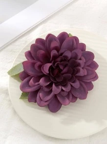 1pc Women Flower Decor Boho Hair Clip For Daily Life - Burgundy - View 2
