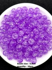 Yiwu Qiyou Accessories Co., LTD 50pcs/Set Acrylic Beads For DIY Jewelry Making - Purple - View 2
