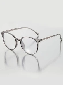 1 cặp kính mát thời trang gọng tròn cho phụ nữ dùng hàng ngày - Xám - Xem 2