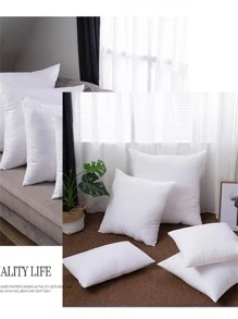 1pc Solid Color Decorative Pillow, Minimalist Microfiber Decorative Pillow For Home, Bedding, Pillow Inserts, Pillows For Bed, Pillow Core - White - View 3