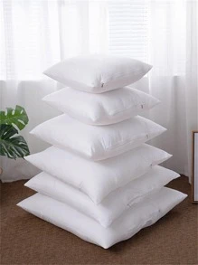 1pc Solid Color Decorative Pillow, Minimalist Microfiber Decorative Pillow For Home, Bedding, Pillow Inserts, Pillows For Bed, Pillow Core - White - View 1