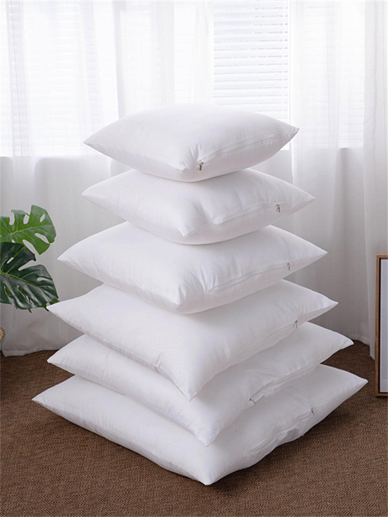1pc Solid Color Decorative Pillow, Minimalist Microfiber Decorative Pillow For Home, Bedding, Pillow Inserts, Pillows For Bed, Pillow Core - White - View 1