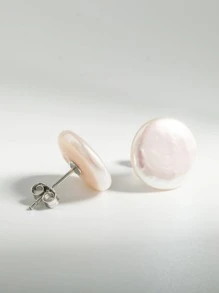 1 par de brincos elegantes de pérolas falsas barrocas de prata esterlina 925 para mulheres