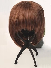 1 Bộ Tóc Giả Bằng Nhựa Giá Đựng Đồ, Hàng Ngày Màu Đen Giá Đựng Đồ Cho Gia Đình - màu đen - Xem 1