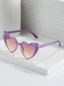 1雙女士心形框架著色鏡片波西米亞Y2K太陽眼鏡適合派對 - 紫色 - 查看 4