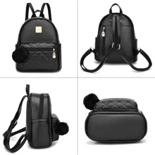 Quilted Mini Leather Backpack Purse For Teen Girls Cute Small Size Little Back Pack Bag - White - View 4