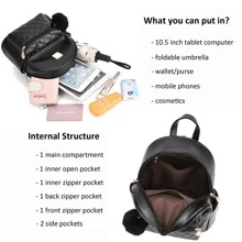 Quilted Mini Leather Backpack Purse For Teen Girls Cute Small Size Little Back Pack Bag - White - View 3