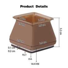 16入組硅膠椅腿地板保護器,用於硬木地板,椅腳傢具腳的毛氈地板保護器,椅襪傢具滑板,用於硬木地板,防止刮傷和噪音 - 棕色 - 查看 7
