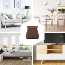 16入組硅膠椅腿地板保護器,用於硬木地板,椅腳傢具腳的毛氈地板保護器,椅襪傢具滑板,用於硬木地板,防止刮傷和噪音 - 棕色 - 查看 6