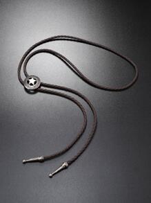 1pc Vintage PU Star Decor Bolo Tie Necklace For Women For Daily Life - Coffee - View 1