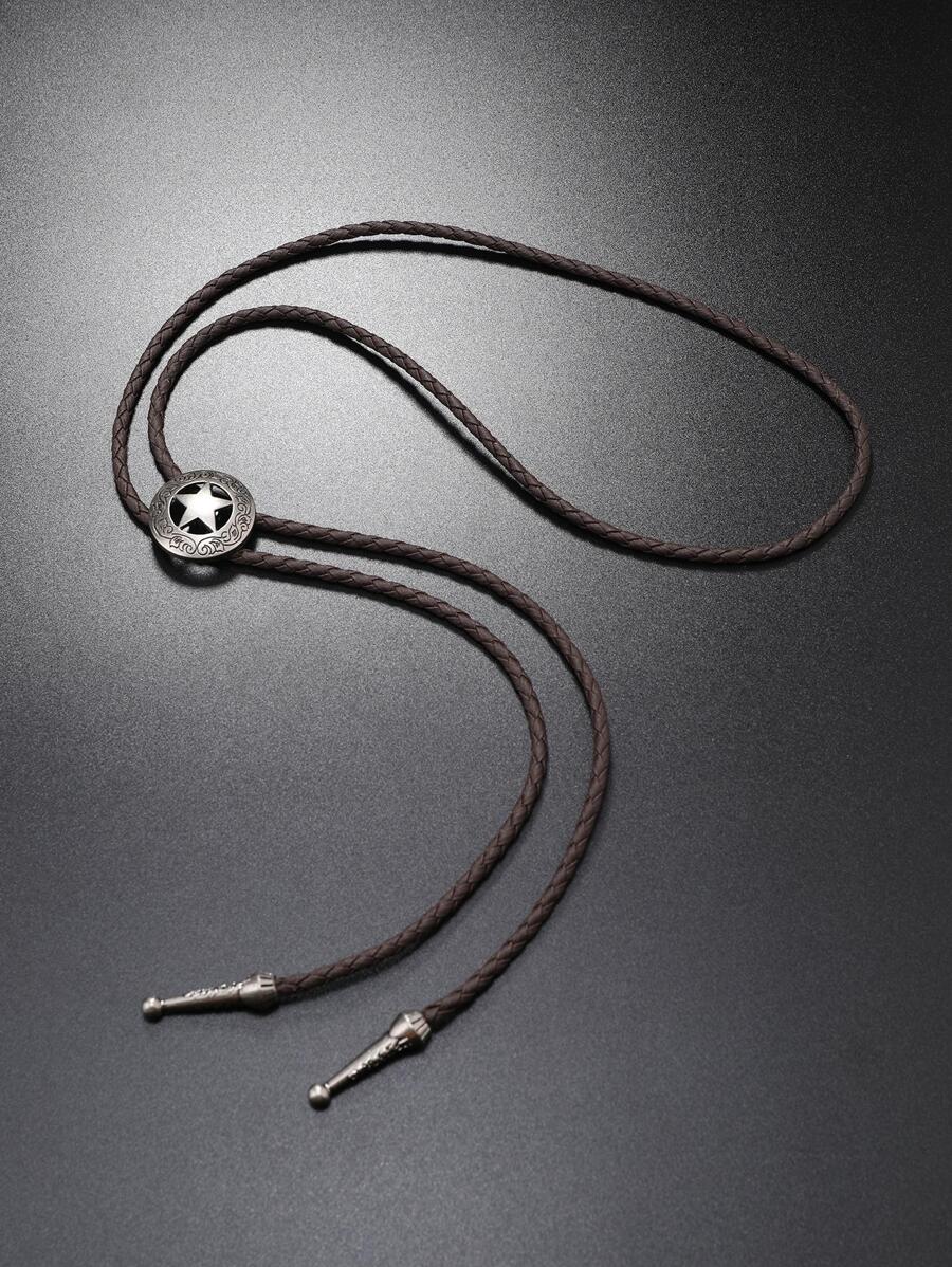 1pc Vintage PU Star Decor Bolo Tie Necklace For Women For Daily Life - Coffee - View 1