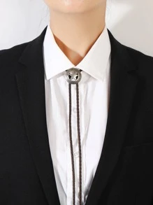 1pc Vintage PU Star Decor Bolo Tie Necklace For Women For Daily Life - Coffee - View 3