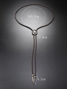 1pc Vintage PU Star Decor Bolo Tie Necklace For Women For Daily Life - Coffee - View 5