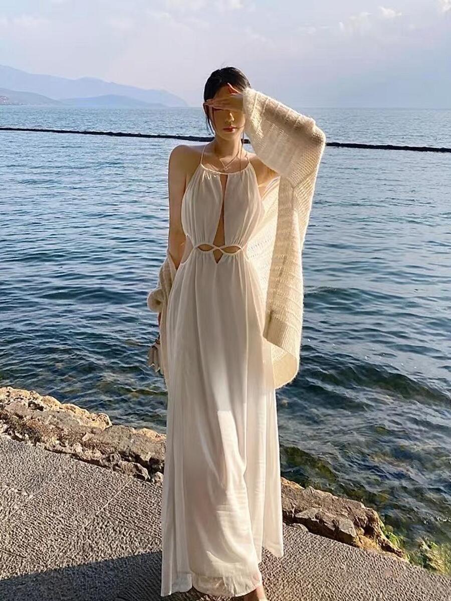 Women Dresses - 白色 - 查看 1