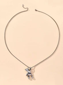 Gấu Vòng cổ mặt dây chuyền Thép không gỉ - Bạc - Xem 4