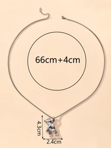 Gấu Vòng cổ mặt dây chuyền Thép không gỉ - Bạc - Xem 3