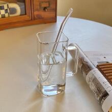 1 件玻璃杯，简约透明马克杯，适合居家返校 - 無色 - 查看 3