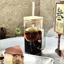 1 件玻璃杯，简约透明马克杯，适合居家返校 - 無色 - 查看 2