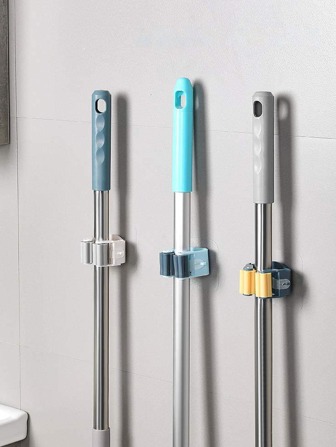 1入組塑膠拖把極簡掛壁式拖把架