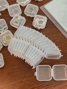 10pcs/set Clear Jewelry Storage Box - White - View 2
