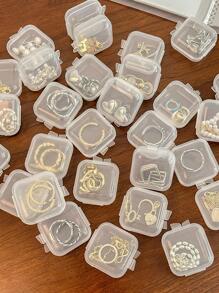 10pcs/set Clear Jewelry Storage Box - White - View 3