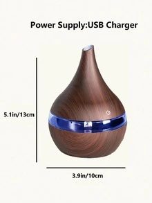 1pc Portable ABS Humidifier, Modern Wooden Pattern Flower Vase Design Desktop Atomizer Hydrating Device For Home
