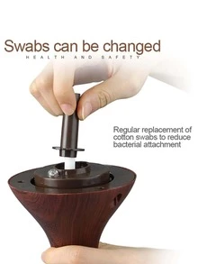 1pc Portable ABS Humidifier, Modern Wooden Pattern Flower Vase Design Desktop Atomizer Hydrating Device For Home